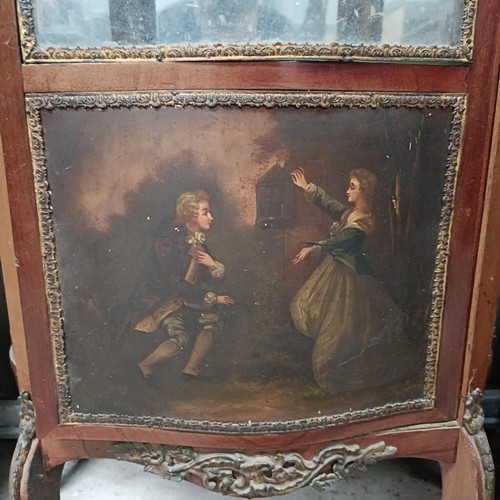 170 - An early 20th century French Vernis Martin style cabinet, with a glazed and painted single door and ... 