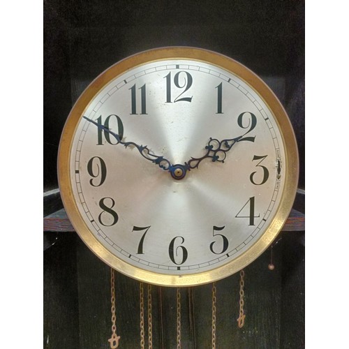 208 - A 1920's longcase clock, in an oak case, 195 cm highPlease note collection is from TA9 4LJ only on 2... 