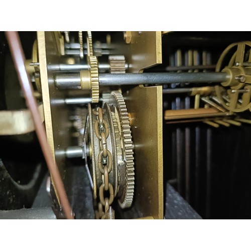 208 - A 1920's longcase clock, in an oak case, 195 cm highPlease note collection is from TA9 4LJ only on 2... 