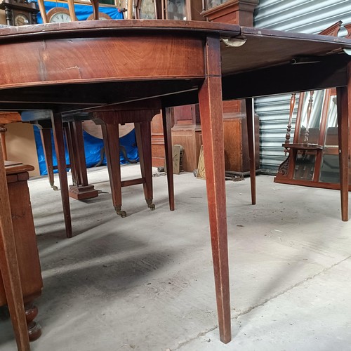 223 - A mahogany D end dining table, with an extra leaf, extended 165 x 105 cmPlease note collection is fr... 