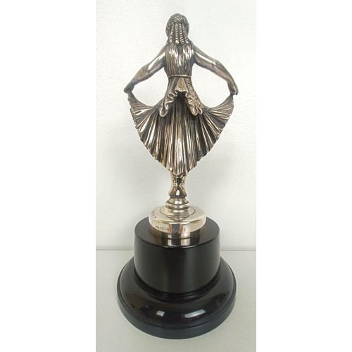126 - A rare Ballerina Girl accessory mascot, after G Poitvin, silvered bronze, the figure of a ballerina ... 