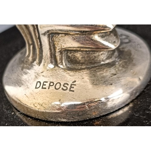 124 - A Casimir Brau leaping Gazelle mascot, as offered in the 1920s and early 1930s, nickel plated on bro... 