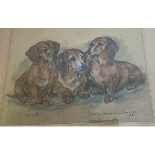 1204 - Marjorie Cox, Wink, Winzig, and Gretel, signed, pastel, 44 x 53 cm, Li Fellas Phoenix, pastel, signe... 