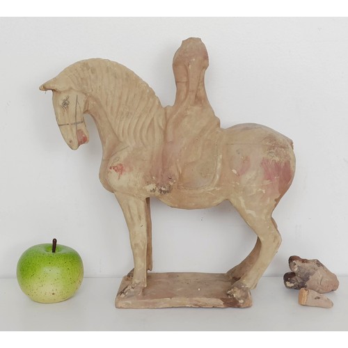 920 - A Chinese Tang style horse and rider, and ginger jar (2)