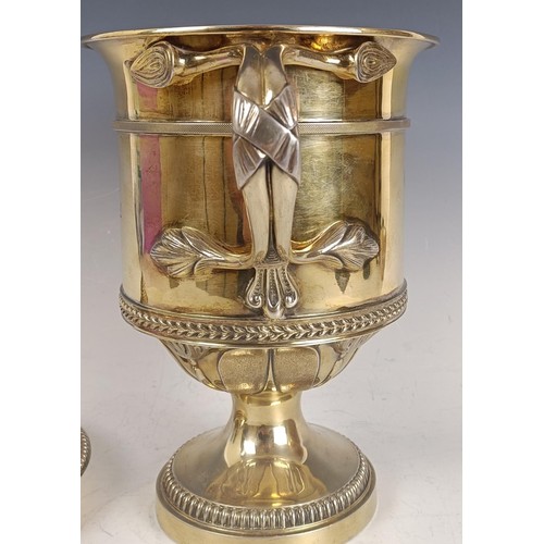 11 - A good George V silver gilt trophy cup and cover, engraved 'Esher Cup 1928, Won by Seagray', the cov...