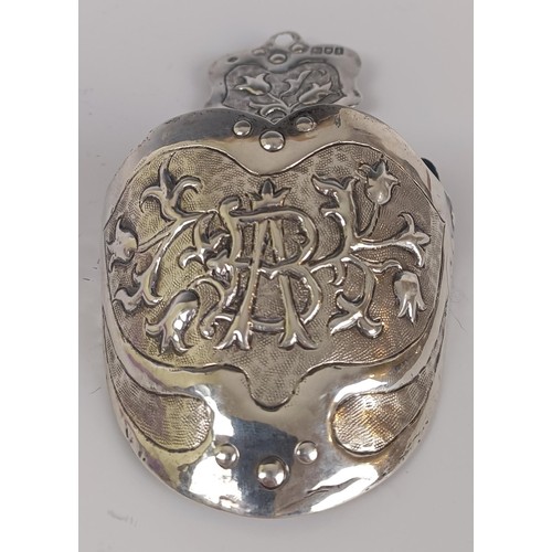 104 - A Edward VII unusual churchwardens silver holder, monogrammed, London 1906, 16 cm high