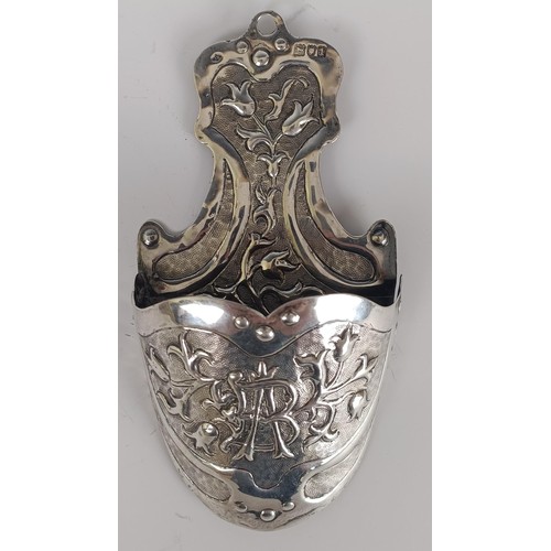 104 - A Edward VII unusual churchwardens silver holder, monogrammed, London 1906, 16 cm high