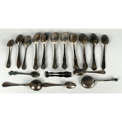 105 - Assorted American silver coloured metal teaspoons (box)