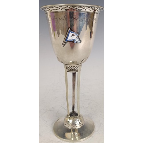 117 - An Anderson silver coloured metal goblet, engraved 'Kungl. fuenska segelsjallskapets kappsegling 19 ... 