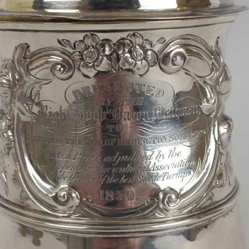 126 - A George III silver lidded baluster tankard, later inscribed 'Presented by the ....To Mr John Turner... 