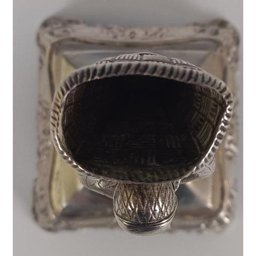 136 - A rare Portuguese silver coloured metal figural toothpick holder, on a square base, 13.5 cm high