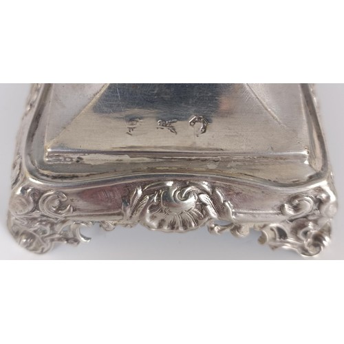 136 - A rare Portuguese silver coloured metal figural toothpick holder, on a square base, 13.5 cm high