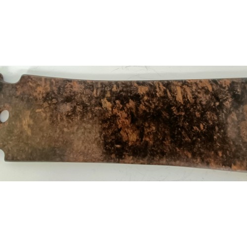 987 - A Chinese russet jade blade, 40 cm wide