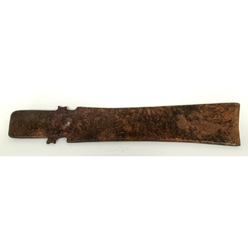 987 - A Chinese russet jade blade, 40 cm wide