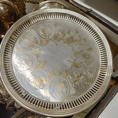 4 - A late Victorian silver plated four piece tea and coffee service, and other silver plate (box)