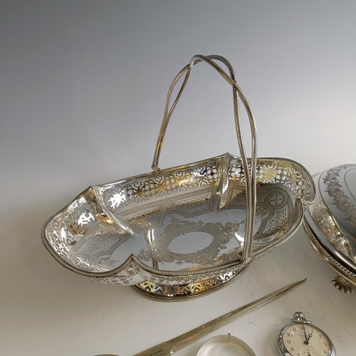 21 - A George V silver sugar bowl, 3.4 ozt, assorted silver plate, a silver bangle, and an open face pock... 