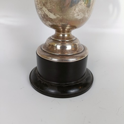 25 - An Edward VII silver trophy cup, Chester 1906, 15.6 ozt and stand