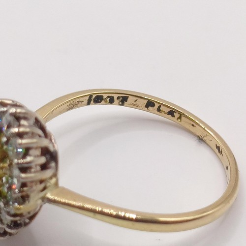 304 - An 18ct gold, emerald and diamond ring, ring size H