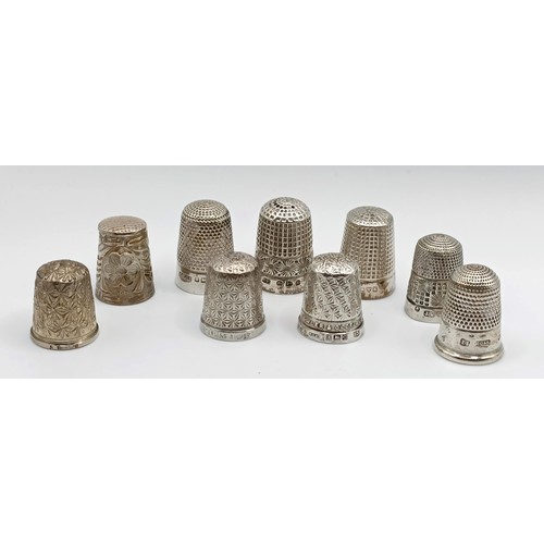 315 - Two silver thimbles, Charles Horner, seven others (9)