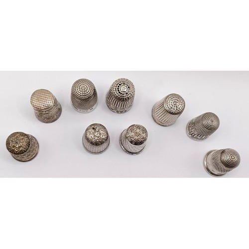 315 - Two silver thimbles, Charles Horner, seven others (9)