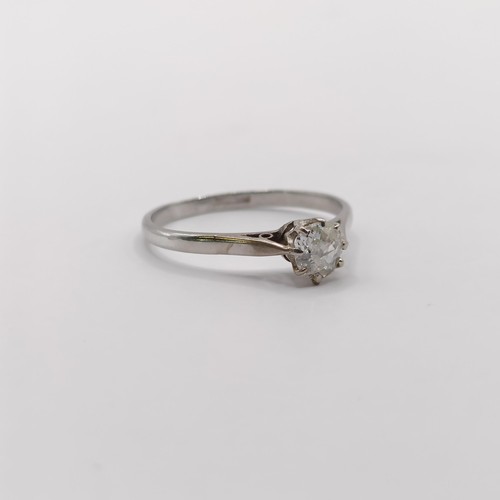 326 - An 18ct white gold and diamond solitaire ring, diamond 0.4ct approx., ring size M...