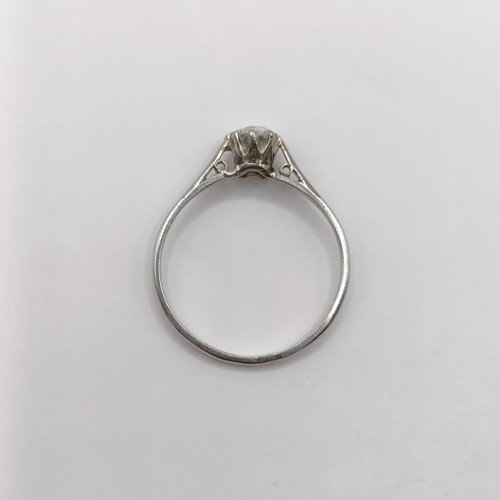 326 - An 18ct white gold and diamond solitaire ring, diamond 0.4ct approx., ring size M...