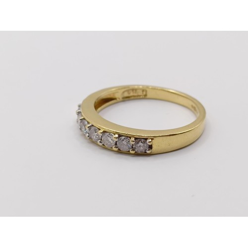 333 - An 18ct gold and diamond half hoop ring, ring size O