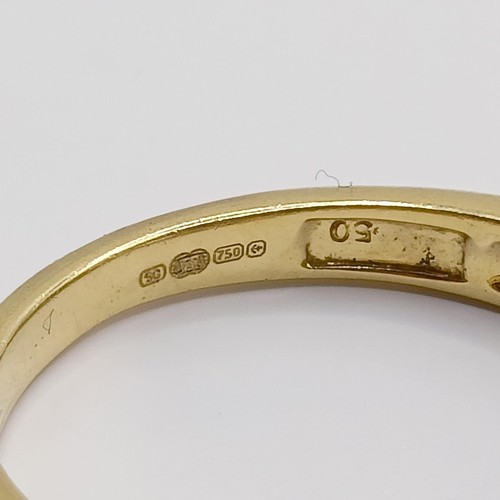 333 - An 18ct gold and diamond half hoop ring, ring size O