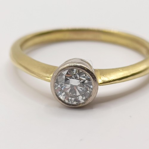 339 - An 18ct gold and diamond solitaire ring, diamond 0.4ct approx., ring size Q