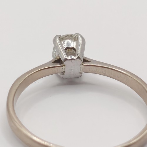 349 - A diamond solitaire ring, ring size M...