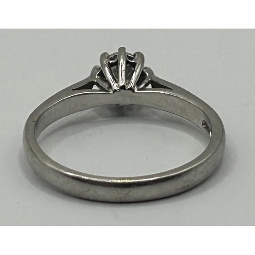 359 - A platinum and solitaire diamond ring, ring size H...