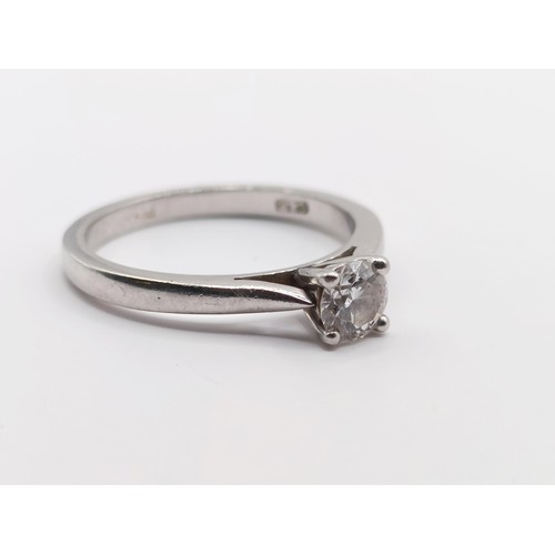 370 - A platinum and diamond solitaire ring, diamond 0.3ct approx., ring size K