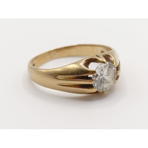 373 - A 9ct gold and white stone ring, ring size S