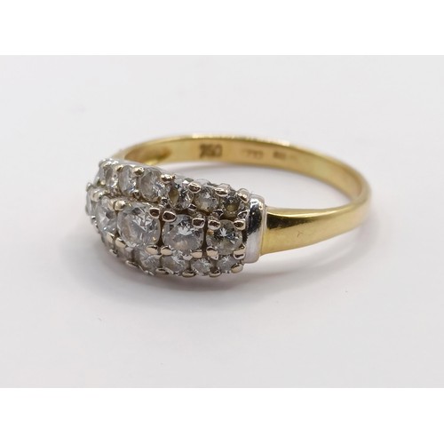 382 - An 18ct gold and diamond cluster ring, ring size I