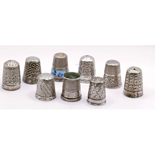 416 - A silver thimble, Charles Horner, and eight  others (9)