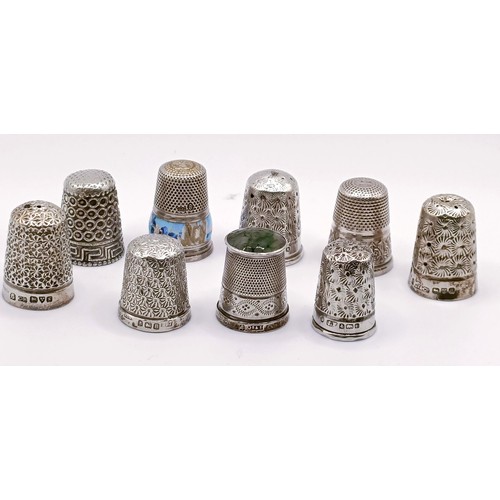 416 - A silver thimble, Charles Horner, and eight  others (9)