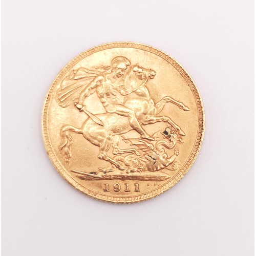 504 - A George V sovereign, 1911