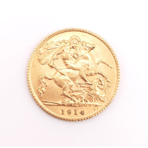 512 - A George V half sovereign, 1914