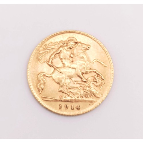 514 - A George V half sovereign, 1914