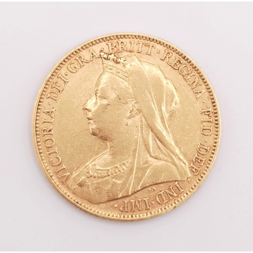 522 - A Victorian sovereign, 1899