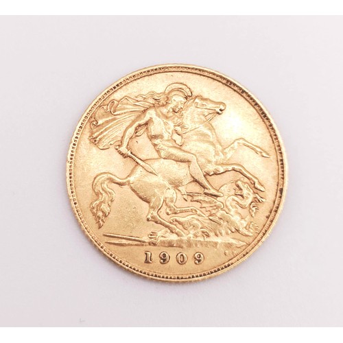 523 - An Edward VII half sovereign, 1909