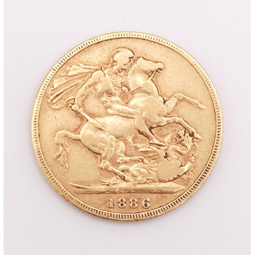 525 - A Victorian sovereign, 1886