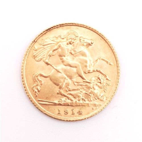 527 - A George V half sovereign, 1914