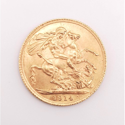 528 - A George V sovereign, 1914