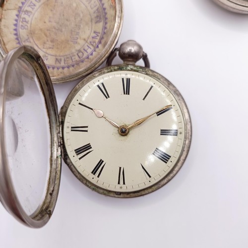 590 - A 19th century silver pair cased pocket watch, movement numbered 30925, and another, lacking outer c... 