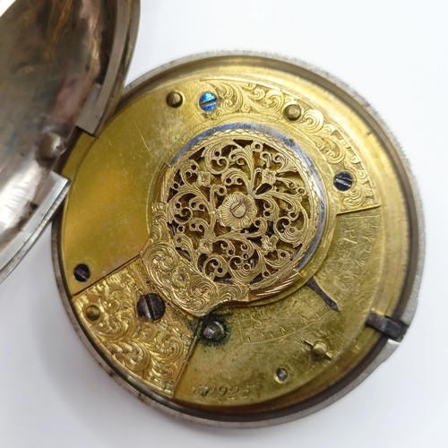 590 - A 19th century silver pair cased pocket watch, movement numbered 30925, and another, lacking outer c... 