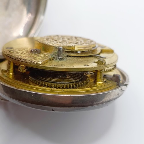 590 - A 19th century silver pair cased pocket watch, movement numbered 30925, and another, lacking outer c... 