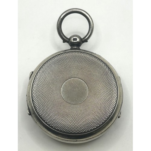 594 - A silver open face pocket watch, a champagne spigot, cased (2)