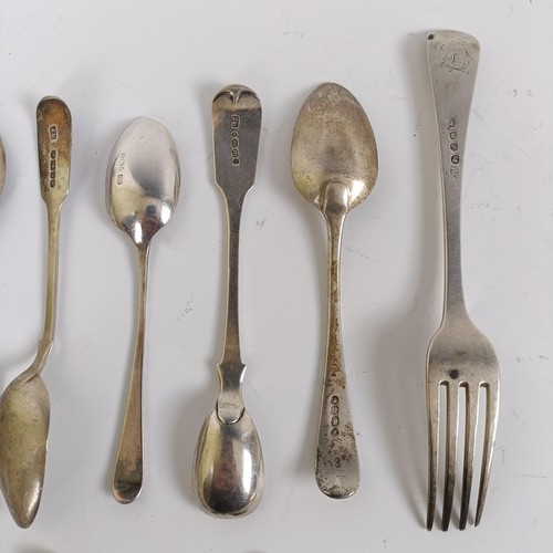 167 - Assorted silver spoons, various dates and marks, 9.6 ozt