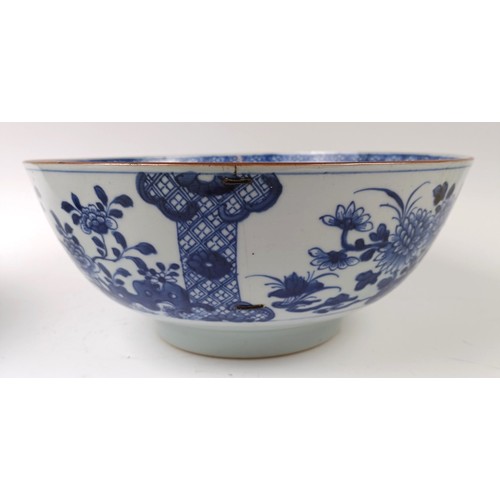 999 - A 19th century Chinese porcelain bowl, with floral decoration, 29.5 diameter, and another Chinese bo... 